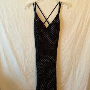 Black Rhinestone Windsor Dress